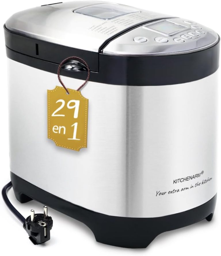 KITCHENARM 29 en 1 Machine à pain intelligente, interface 100% en français, 900 g, acier inoxydable, réglages sans gluten