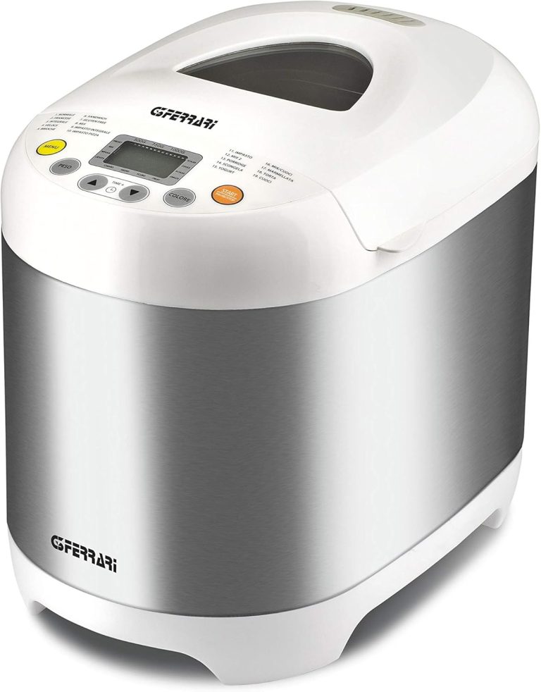 G3 Ferrari G10078 Pagnotta, machine à pain 550 W en acier inoxydable, 19 programmes, écran LCD, programme sans gluten, minuterie 15 heures