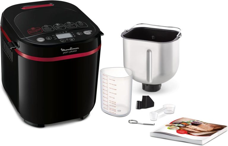Moulinex Pain Plaisir OW220830, machine à pain automatique pour 1 à 4 personnes, 17 programmes dont 3 sans gluten, départ différé et 3 niveaux de dorage