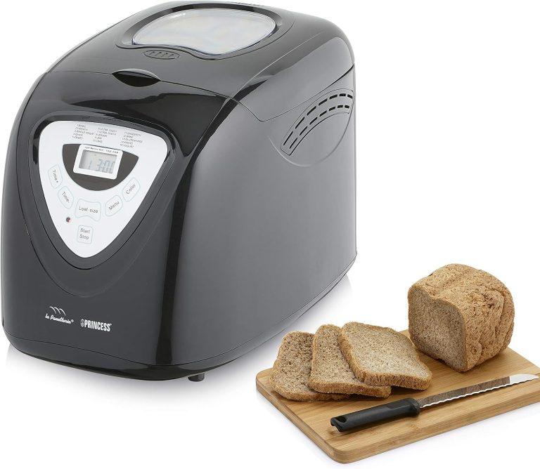 Princess 152009 Machine à pain noire, 600 W, 15 programmes dont sans gluten, capacité 680 à 900 g, écran LCD numérique