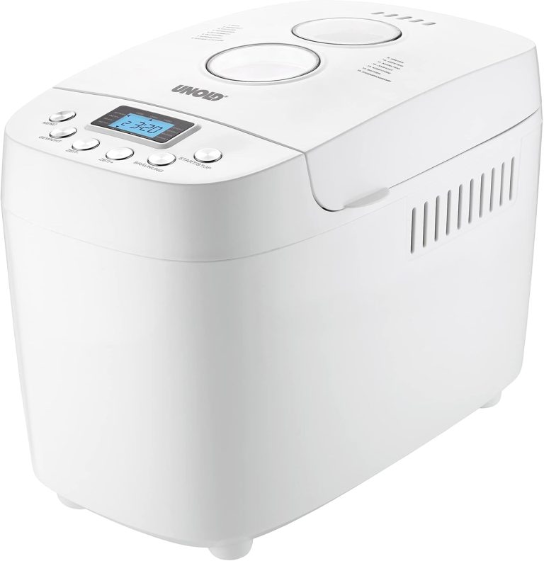 UNOLD Backmeister Big White 850 W, machine à pain jusqu'à 1500 g, 15 programmes, double pétrisseur céramique, programme yaourt