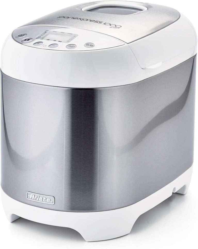 Ariete 133 Machine à Pain, Pétrit, Lève et Cuit, 19 Programmes Prédéfinis, pour Pain Frais Fait Maison, Fonction Confiture et Yaourt, Minuterie pour Départ Programmé, Panexpress 1000 Metal